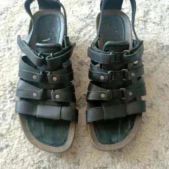 Teva Cabrillo Wedge Black Leather Gladiator Sandal 7 - Picture 5 of 14